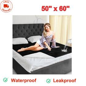 Heq-tisancy-2222 Tisancy Waterproof Bed Blanket 50ftft X 60ftft Reversible Leakproof Flannel Fleece 3 Layer