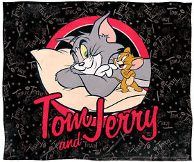 Tj0606bl Tom And Jerry Classic Cartoon Super Soft Silk Touch Throw Blanket 50inch X 60inch