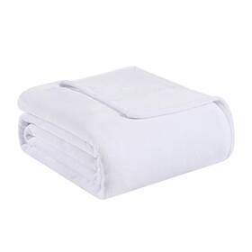 Tommy Bahama 445041225259 King Blanket Ultra Soft Plush 1-piece White Microfiber Reversible