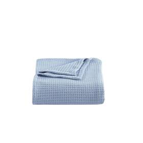 82786045 Tommy Bahama King Woven Solid Bed Blanket Coast Blue -