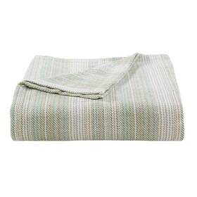 Ushsee1259039 Tommy Bahama Sandy Shore Stripe 1-piece Green Cotton King Blanket
