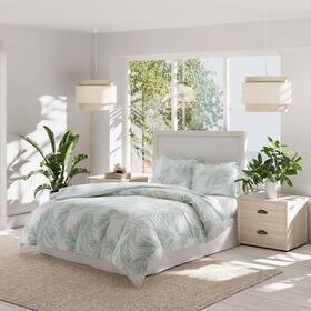 Ushsfn1252935 Tommy Bahama Bahama- King Duvet Cover Set Reversible Canyon Palms Green