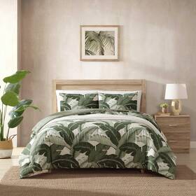 Ushsfn1305895 Tommy Bahama - Full/queen Duvet Cover Set Vintage Palms Green