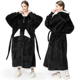 B0d667ndlz Touchat Wearable Blanket Hoodie As Gifts For Women Long Sherpa Fleece Hooded Blankets W
