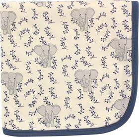 68662 Touched By Nature Elephant Unisex Baby Organic Cotton Swaddle One Size Blue