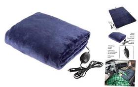 75-car1046 Trademark Glb Electric Car Blanket - Outdoor Heated 12v Travel Throw With 3 Settings And Blue