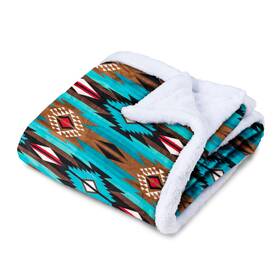 Trailcrest 091796436128 Sherpa Fleece Throw Blanket Cozy Plush Adult Aztec For Men &