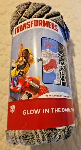 Transformers 073558874126 46 Inch X60 Glow In The Dark Throw Blanket Megatron Might New With Tags