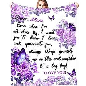 70rdkquyq56rpoetom6s Treuvly Gifts For Mom Blanket To My From Daughter Son Soft Flannel Bed Throw