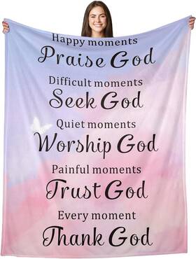 Moments-praise-827 Trikalika Confirmation Gifts For Teen Girls Christian Women Blanket 50