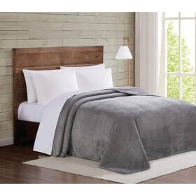Truly Soft 783048141217 Velvet Plush Grey Polyester 1-piece 50x60 Throw Blanket Solid Themed For Me