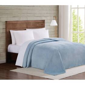 94734144 Truly Soft King Velvet Plush Blanket In Light Blue