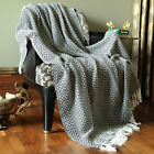 Trw00013 Handmade Cotton Gray Tassel Throw Woven Soft Warm 887541456547