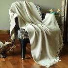 Trw00014 Handmade Cotton Tassel Throw Woven Soft Warm Reversible 887541456554