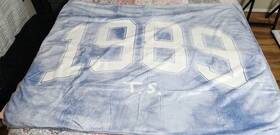 838534081 Ts 1989 Blanket Blue White Numbers Pattern Rectangular Model