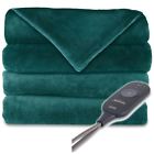 Tsm8tsr51525-bwd Sunbeam Teal Blue Electric Heated Microplush Blanket Throw 027045801706