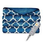 Tsv8wrr-r849-55ac Sunbeam Heated Throw Light Blue And White 027045804042