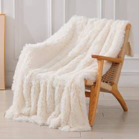 Tuddrom 726084094925 Decorative Extra Soft Fuzzy Faux Fur Throw Blanket 50 Inch X 60 Solid Rever