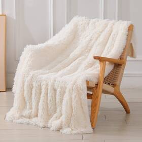 Us013cr-a-1 Tuddrom Decorative Extra Soft Fuzzy Faux Fur Throw Blanket 50 X 60solid Re