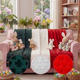 Qq-tudomro-3646 Tudomro 3 Pcs 50 Inch X60 Easter St Patricks Day Throw Blanket Valentines Soft Fu