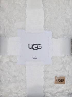 Ugg 008889104833 Adalee Faux Fur Natural White Blanket Luxury Lightweight Cozy Throw 50 Inch X70