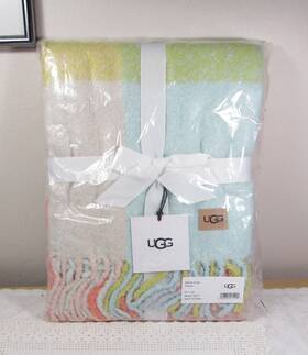 Ugg 008889255290 Brook Plaid Throw Blanket In Bright Multi 50 Inch X 70 Brand New