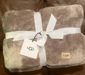 Ugg 008889342457 Fawn Plush Throw Blanket Cozy Soft Fleece For Couch Or Bed