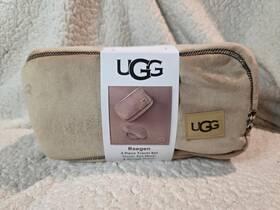 Ugg 008889379583 Raegen 3-piece Travel Set Chestnut Brown Throw Blanket Eye Mask And Case Nwt