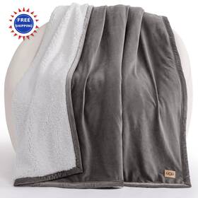 23858 Ugg Throw Blanket Plush Soft Fleece Fluffy 50x70 Charcoal Grey Bliss Blankets Couch