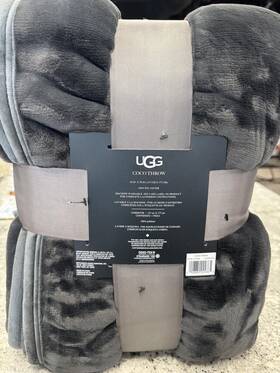 33169 Ugg Coco Luxury Plush Throw Blanket 50x70in - Color Charcoal
