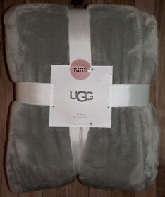 Ugg Novah King Blanket Seal Gray Soft Plush 110 X 96 Nwt 148