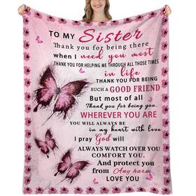 Uhankru 649762097356 Sister Blankets From Birthday Gifts Butterfly G