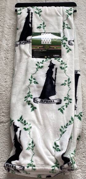 Universal Studios 400288254193 Wicked Elphaba Soft Plush Throw Blanket 50 X 70 Inch Wizard Of Oz White Ht Broom New