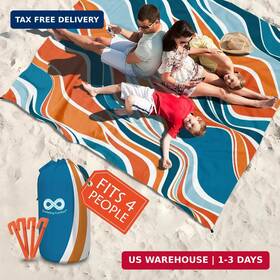 Upper Echelon Products Llc 810062781430 Everlasting Comfort Large Beach Blanket Waterproof And Sandproof - 80 Inch X / 6.7f