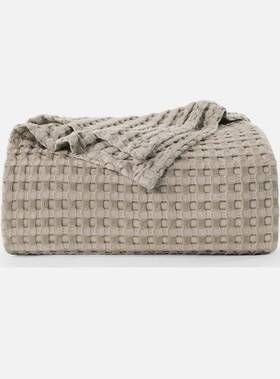 Utopia Bedding 197703007617 Khaki 100% Cotton Waffle Blanket 300 Gsm Queen - 90x90 Inch Soft Lightweigh