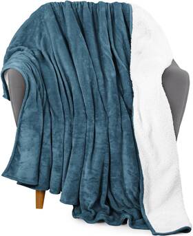 Utopia Bedding 197703008560 Sherpa Blanket Throw Size Stone Blue 50x60 Inches - Soft Lightweight Plush