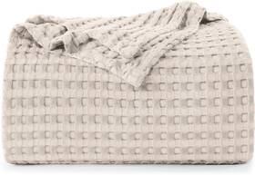 Utopia Bedding 840143538318 Khaki 100% Cotton Waffle Blanket 300 Gsm Queen - 90x90 Inch Soft Lightweigh