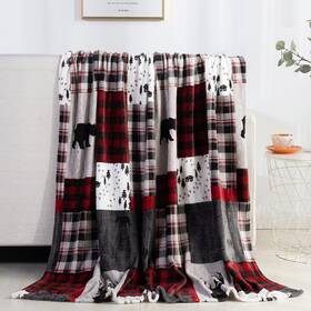 2rw-holiday-throws-patch Valerian Luxury Velvet Super Soft Light Weight Blanket Prints Fleece Year Round