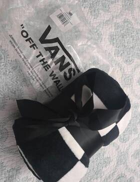 Vn000uz2noa1 Vans Off The Wall Black White Checkerboard Soft Blanket Promotional Giveaway New
