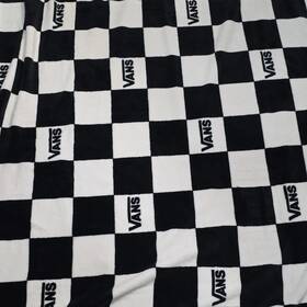 Ws3575523 Vans Black White Check Plaid Throw Blanket Polyester Rectangular Bedroom Adults