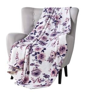 Liv-thr-5070-ho Vcny Home Decorative Throw Blankets Soft Plush Lively Rose Floral Accent For Couch Or Bed