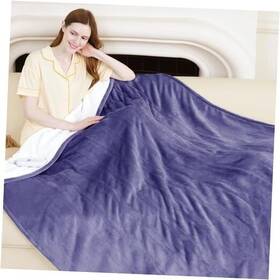 Tmcx-eb5060 Vellubam Heated Blanket 50 Inch X 60 Soft Flannel Sherpa Electric Throw Purple
