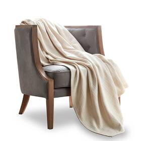 1b07221 Vellux 026705447827 Cotton 360 Gsm Breathable Solid Herringbone Lightweight Blanket Machi