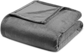 Vellux 027399026275 Plush Nylon Lightweight King Blanket Tornado Grey Bedding