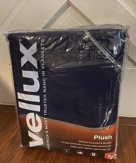 Vellux 027399029849 Plush Eclipse Blue Heavyweight Soft And Luxurious Blanket King Nip