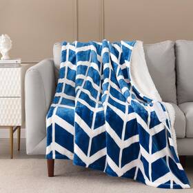 Hlt1-lt-f-navy Ventimi Electric Blanket Heated Throw 50 X 60 With 5 Heat Levels 3 Hours