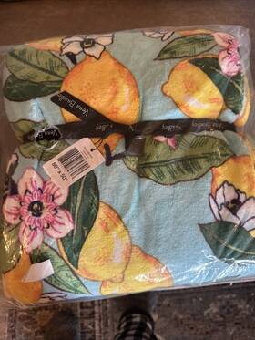12408-12673 Vera Bradley Nwt Super Soft Fleece Throw Blanket In Lemon Grove Large 50 Inch X 80