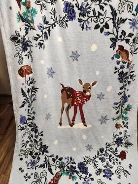 12408-14918 Vera Bradley Merry Mischief Snow Day Fleece Throw Blanket
