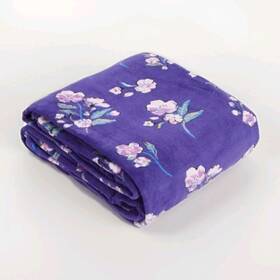 25055 Vera Bradley Wild Roses Throw Blanket 80 Inch X 50 Nwt Msrp 65 Microfleece Purple