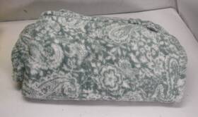 27642-16839 Vera Bradley Eden Paisley Mint Green Shimmer Metallic Fleece Throw Blanket